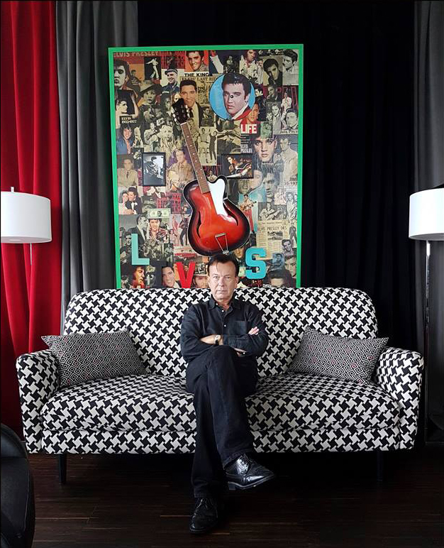 TD with his art work Elvis Lives 